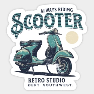 Print Design Vintage Scooter Sticker